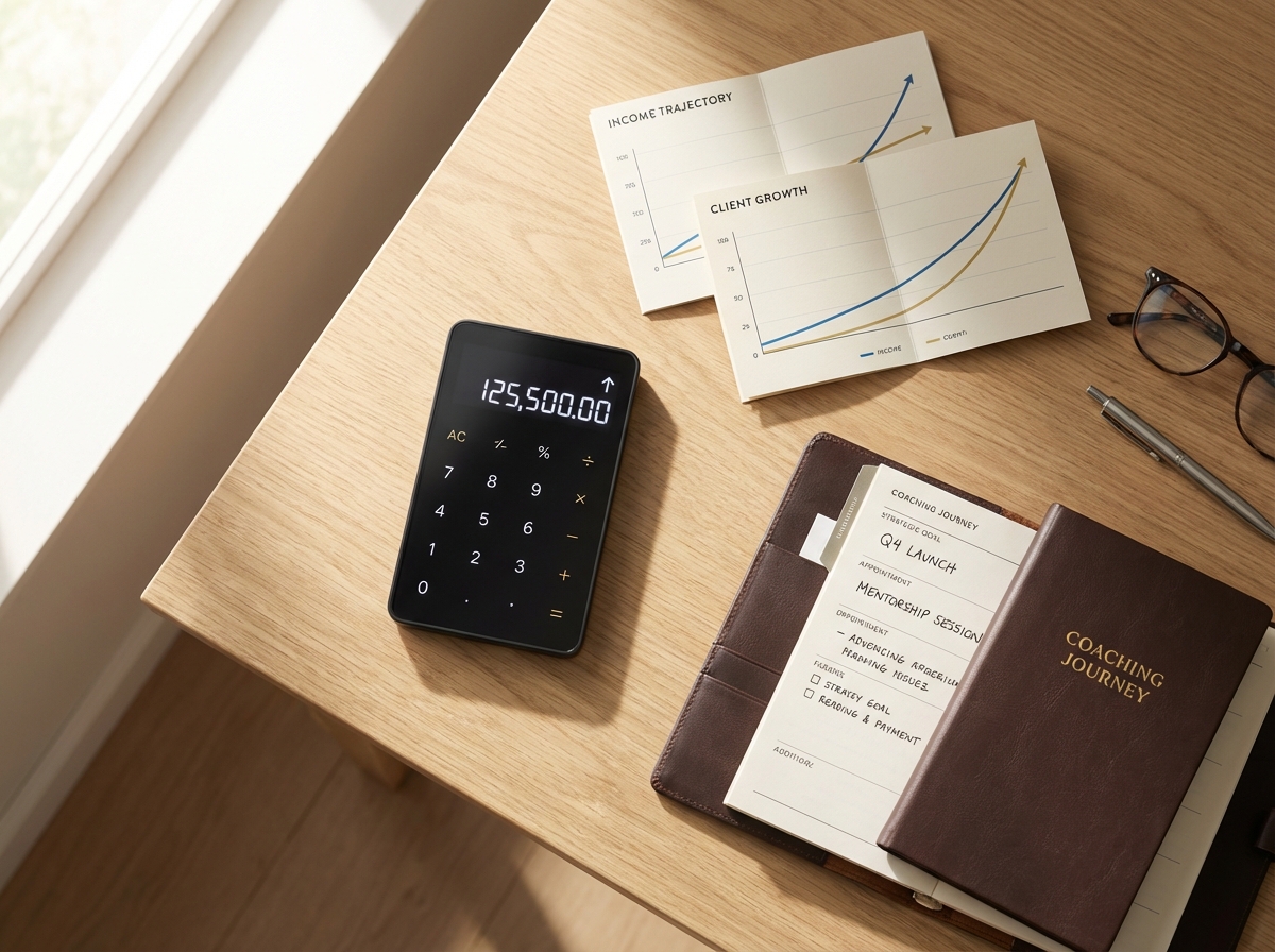 Financial growth charts representing coaching career earnings